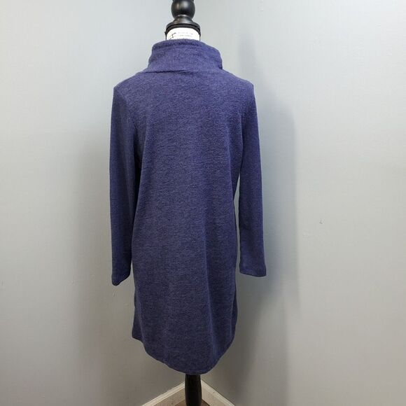 Karen Neuburger Live Love Lounge Sweater Dress Womens Small Navy Knit Drawstring - Picture 2 of 8